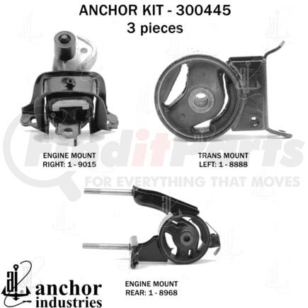 300445 by ANCHOR MOTOR MOUNTS - 300445