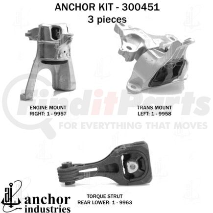 300451 by ANCHOR MOTOR MOUNTS - 300451