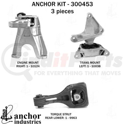 300453 by ANCHOR MOTOR MOUNTS - 300453