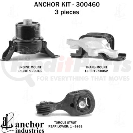 300460 by ANCHOR MOTOR MOUNTS