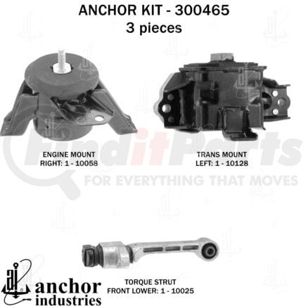 300465 by ANCHOR MOTOR MOUNTS