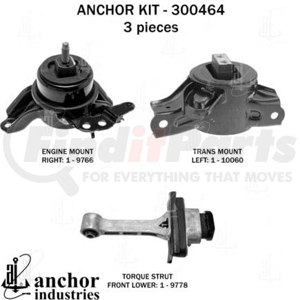 300464 by ANCHOR MOTOR MOUNTS - Engine Mount Kit
