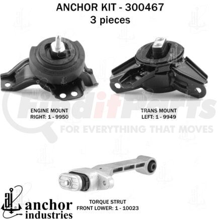 300467 by ANCHOR MOTOR MOUNTS - 300467