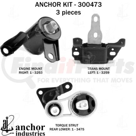 300473 by ANCHOR MOTOR MOUNTS