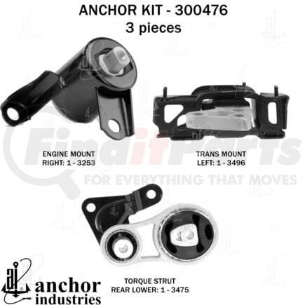 300476 by ANCHOR MOTOR MOUNTS