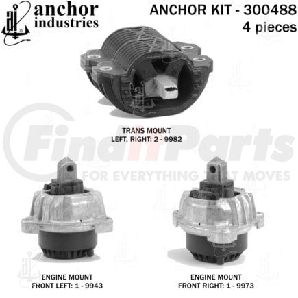 300488 by ANCHOR MOTOR MOUNTS - 300488