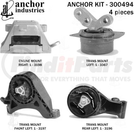 300494 by ANCHOR MOTOR MOUNTS - 300494