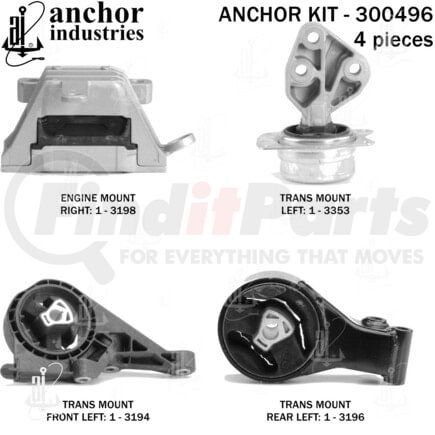 300496 by ANCHOR MOTOR MOUNTS - 300496
