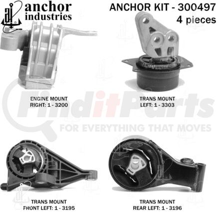 300497 by ANCHOR MOTOR MOUNTS - 300497