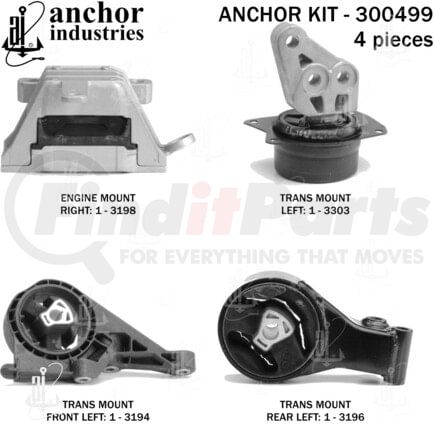 300499 by ANCHOR MOTOR MOUNTS - 300499