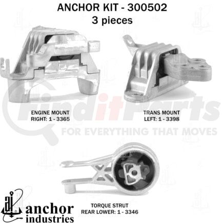 300502 by ANCHOR MOTOR MOUNTS - 300502