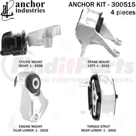 300515 by ANCHOR MOTOR MOUNTS - 300515
