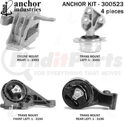 300523 by ANCHOR MOTOR MOUNTS - 300523
