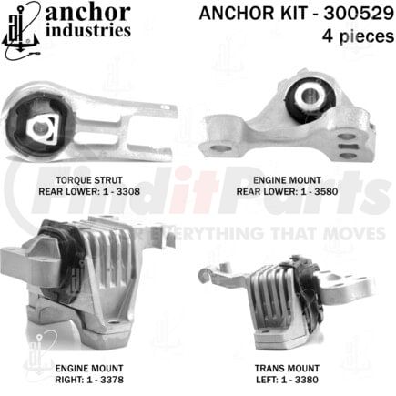 300529 by ANCHOR MOTOR MOUNTS - 300529