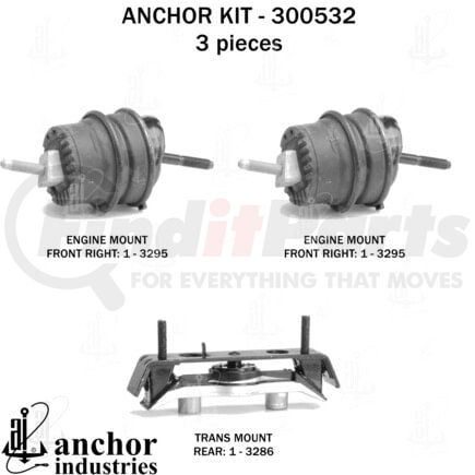 300532 by ANCHOR MOTOR MOUNTS - 300532