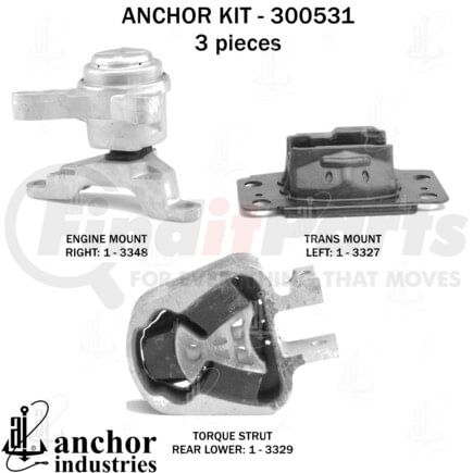 300531 by ANCHOR MOTOR MOUNTS - 300531
