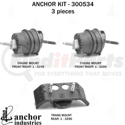 300534 by ANCHOR MOTOR MOUNTS - 300534