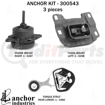 300543 by ANCHOR MOTOR MOUNTS - 300543