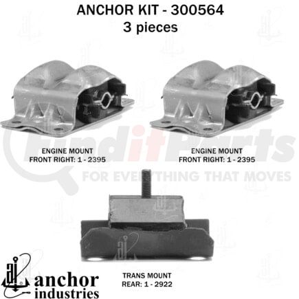 300564 by ANCHOR MOTOR MOUNTS - 300564