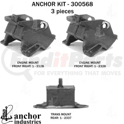 300568 by ANCHOR MOTOR MOUNTS - 300568