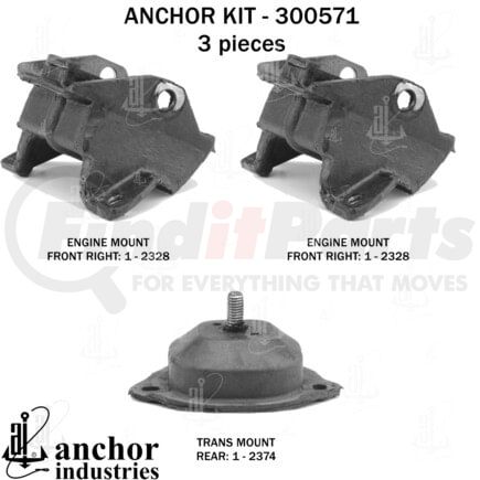 300571 by ANCHOR MOTOR MOUNTS - 300571