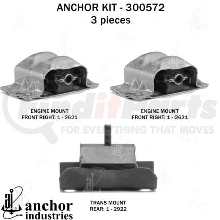 300572 by ANCHOR MOTOR MOUNTS - 300572