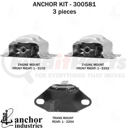 300581 by ANCHOR MOTOR MOUNTS