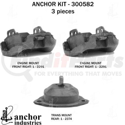300582 by ANCHOR MOTOR MOUNTS - 300582