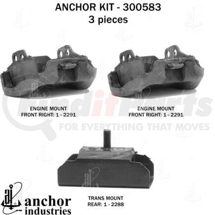 300583 by ANCHOR MOTOR MOUNTS - 300583