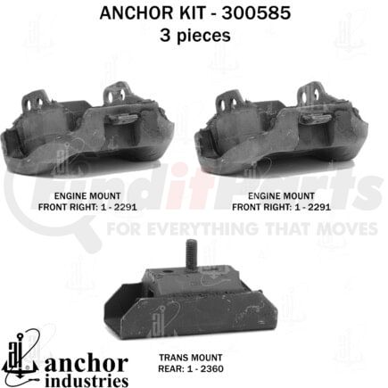 300585 by ANCHOR MOTOR MOUNTS - 300585