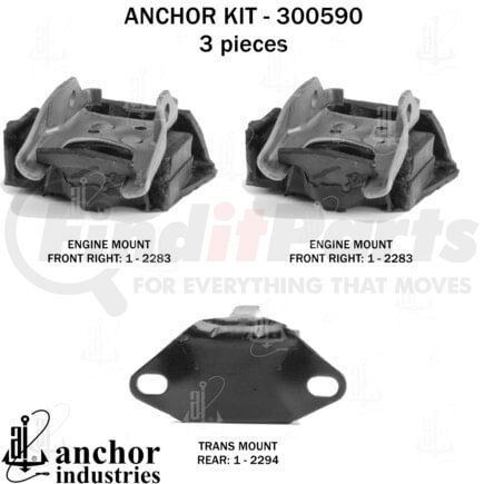 300590 by ANCHOR MOTOR MOUNTS