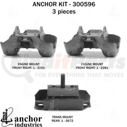 300596 by ANCHOR MOTOR MOUNTS - MOUNT KIT