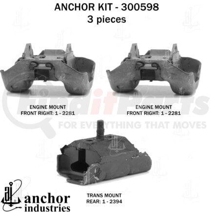 300598 by ANCHOR MOTOR MOUNTS