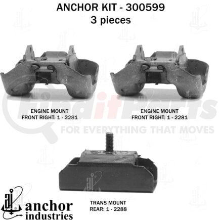 300599 by ANCHOR MOTOR MOUNTS