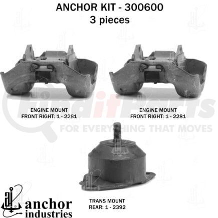 300600 by ANCHOR MOTOR MOUNTS - MOUNT KIT