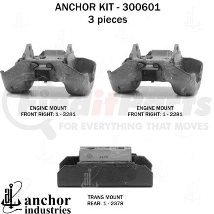 300601 by ANCHOR MOTOR MOUNTS - MOUNT KIT