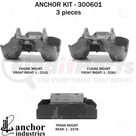 300601 by ANCHOR MOTOR MOUNTS