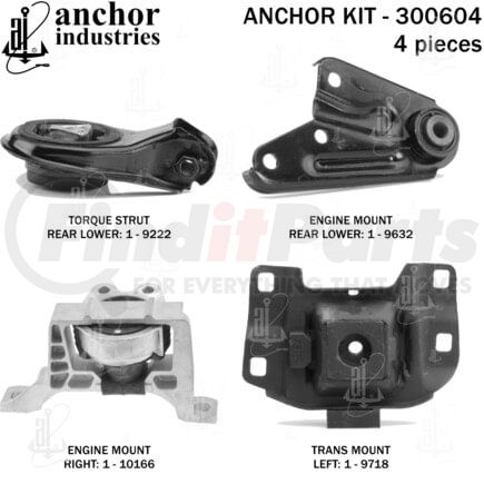 300604 by ANCHOR MOTOR MOUNTS - 300604