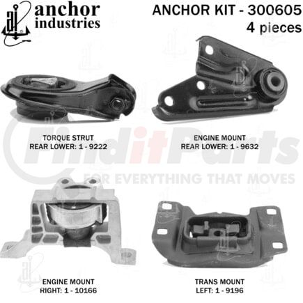 300605 by ANCHOR MOTOR MOUNTS - 300605