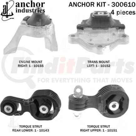 300610 by ANCHOR MOTOR MOUNTS