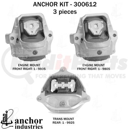 300612 by ANCHOR MOTOR MOUNTS - 300612