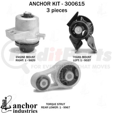 300615 by ANCHOR MOTOR MOUNTS