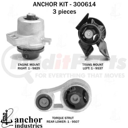 300614 by ANCHOR MOTOR MOUNTS - 300614