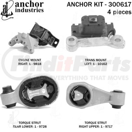 300617 by ANCHOR MOTOR MOUNTS - 300617