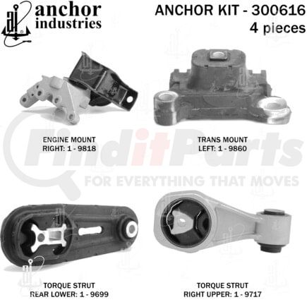 300616 by ANCHOR MOTOR MOUNTS - 300616