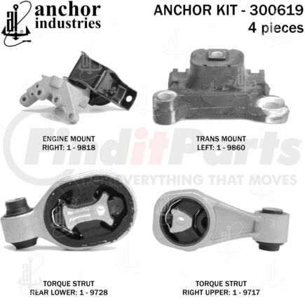 300619 by ANCHOR MOTOR MOUNTS - 300619