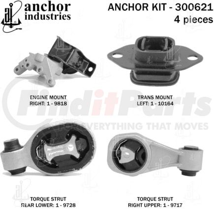 300621 by ANCHOR MOTOR MOUNTS - 300621