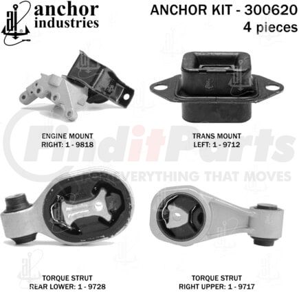 300620 by ANCHOR MOTOR MOUNTS - 300620