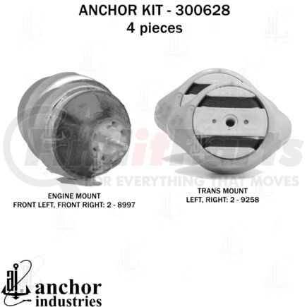 300628 by ANCHOR MOTOR MOUNTS - 300628