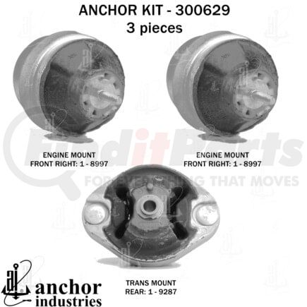 300629 by ANCHOR MOTOR MOUNTS - 300629